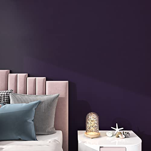 Livelynine Dark Purple Peel and Stick Wallpaper Removable Contact Paper for Countertops Desk Cabinets Walls Gothic Moody Wall Paper for Bedroom Bathroom Living Room Dorm Shelves Vinyl Wrap 15.8x78.8