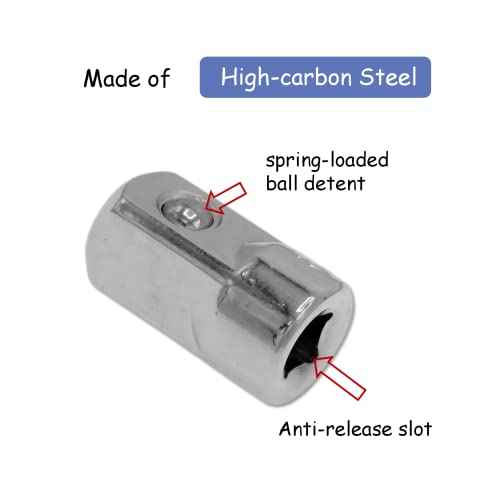 2pcs 1/4 Drive to 1/2 Inch Socket Adapter, Female to Male Socket Wrench Adapter, Impact Driver Socket Adapter for Impact Wrench Extentsion Conversion Tool
