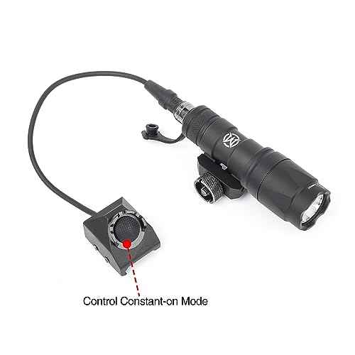 Remote Pressure Switch, Tactical Flashlight Weapon Light Switch with SF Plug for M300 M600 Scout Light, Aluminium Alloy Switch Fit for 20mm Picatinny Rail (S-BK)