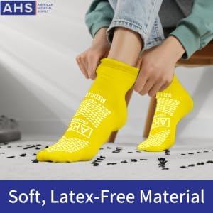 Non-Slip Grip Socks – 6 Pairs | Hospital Socks for Men & Women | Anti-Skid for Adults