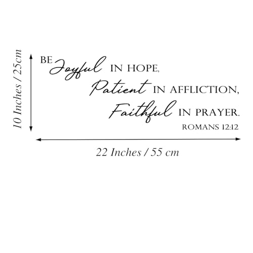 Be?Joyful?in?Hope,?Patient?in?Affliction,?Faithful?in?Prayer -Romans?12:12?Christian Quotes Bible Verse Vinyl Wall Decal Sticker, Carved Art Letter