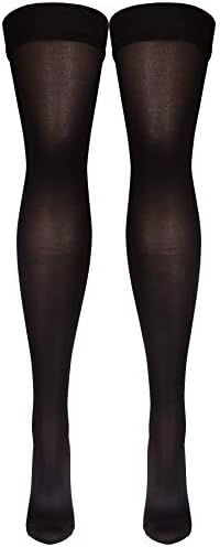 Truform Women's Compression Stockings, 20-30 mmHg, Thigh High Length, Closed Toe, Opaque, Black, Medium