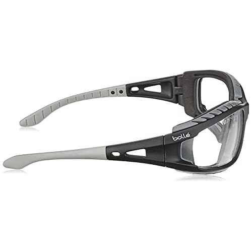 Boll? Safety 40085, Tracker Safety Glasses anti-scratch/anti-fog, black frame, Clear Lenses