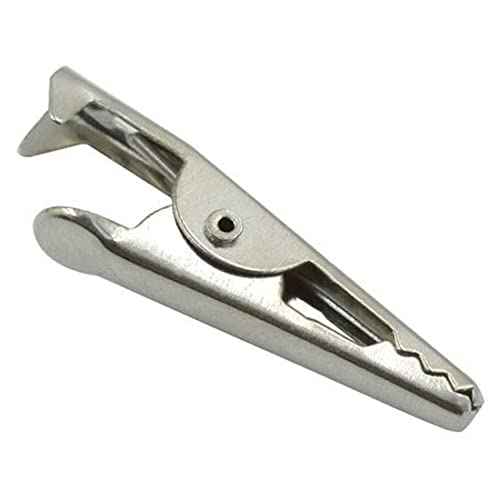 35mm/1.38" Alligator Clips Test Crocodile Clamps Silver Tone - (40 Pcs)
