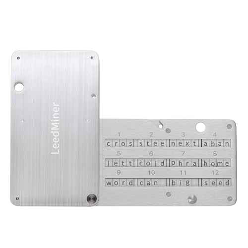 Seed Phrase Storage,Crypto Seed Backup 4 Plates Letter 24 Words Bitcoin Crypto Seed Metal Plate, Compatible with BIP39 Hardware Wallets, Ledger, KeepKey, Trezor