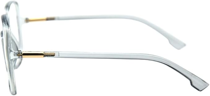 Shiratori Woman's New Retro Blue Light Blocking Glasses Big frame Nerd Eyeglasses Frame Anti Blue Ray Computer Game Glasses Gray