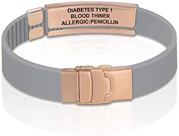 Divoti Custom Engraved Medical Alert ID Bracelet – Dual-Sided Laser Etching, Silicone Wristband, Stainless Steel Security Clasp – Adjustable & Trim-to-Fit – Emergency Medical Info Band for Men & Women