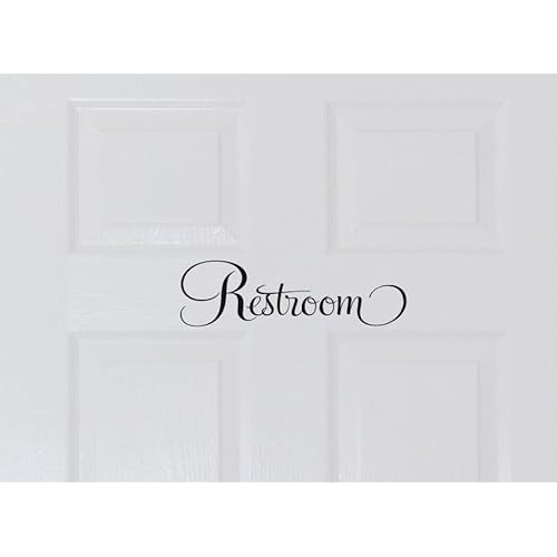 Thistle Brook Cottage Restroom Door Decal Vinyl Wall Quote Decal Bathroom 3H x10.5H inches