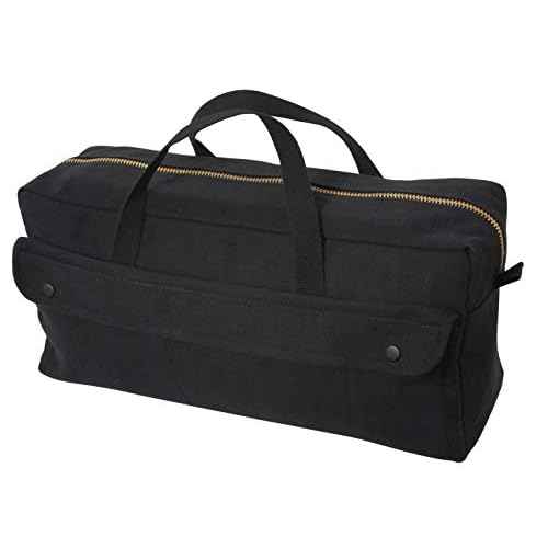 Rothco Canvas Jumbo Tool Bag With Brass Zipper, Black