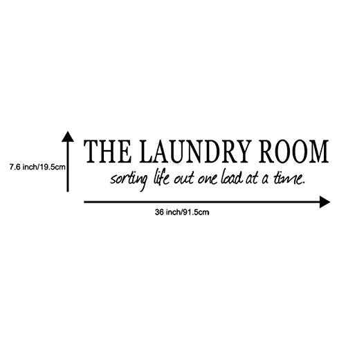 ADECALS Laundry Room Wall Decal - Laundry Sorting Life Out One Load at A Time - White and Black Vinyl Wall Sticker - 22"x8" Irregular Typographic Wall Sticker