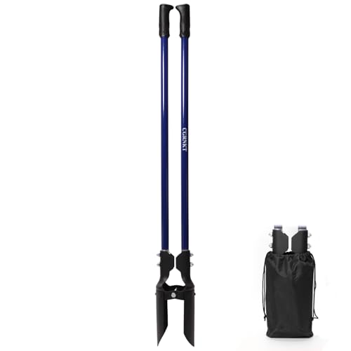 Post Hole Digger, 58 Inch Heavy Duty Manual Posthole Digger with Fiberglass Handle & Carbon Steel Blades for Fence Post, Mailbox, Gardening and Planting