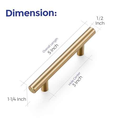 Ravinte 40 Pack 5 Inch Cabinet Pulls Champagne Bronze Stainless Steel Kitchen Drawer Pulls Cabinet Handles 5 InchLength, 3 Inch Hole Center