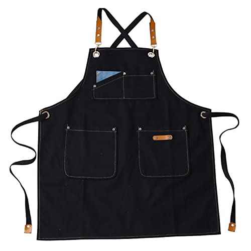 Work Apron with Tool Pockets for Men, Women With Pockets & Crossback Ideal for Woodworkers, Blacksmiths, Gardeners, Mechanics, BBQ Heavy Duty