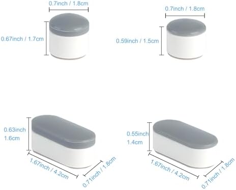Hibbent 10 Pieces Toilet Seat Bumpers, Universal Buffer Toilet Lid Rubber Bumpers Each One with 2 Thickness TPE Pads(2 Heights) Strong Adhesive Bidet Bumpers Used for Home, Hotel, Hospital