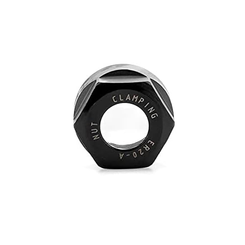 QWORK ER20 A Collet Clamping Nuts for CNC Milling Chuck Holder Lathe, 4 Pack (Black)