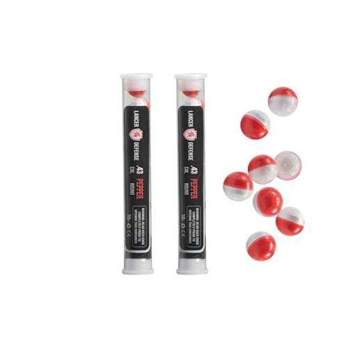 Lancer Tactical Defense Ball 0.43 Cal for Self Defense Includes Pepper Projectile Bulk 2 Pack, Pack of 8 Each