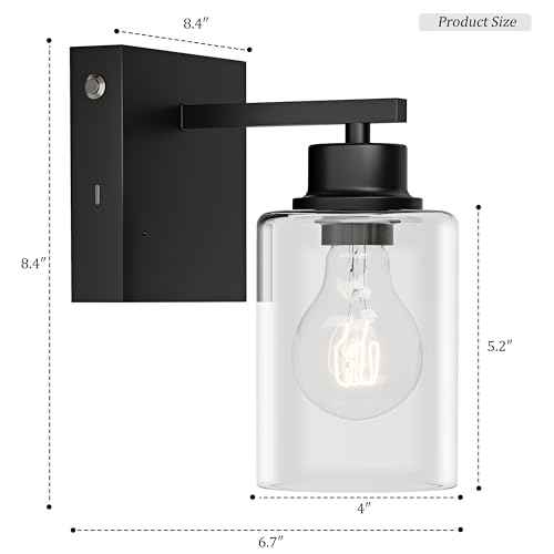 Battery Operated Wall Sconce Set of 2, Rechargeable, Cordless, Dimmable, Timer, Touch Control, 3000K, USB-C Charging for Living Room, Bedroom Black (Include 2 Special Bulbs)