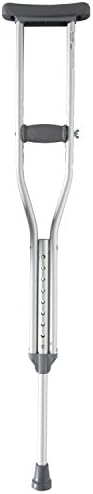 PCP Aluminum Crutches, Push Button Adjustable Height, Lightweight, 1 Pair, Junior Youth Size (4'6" to 5'2")