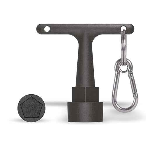 JUMBO Curb Box Key Wrench, Water Valve Shut Off Tool, T-Handle Pentagon Socket with Anti-Loss Keychain