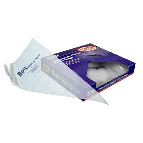 Bon Disposable Plastic Grout Bags Heavy Duty 21 in. x 11 in. Pack of 50 ? Cut-to-Size Tips for Easy Mortar Application and Mess-Free Clean Up