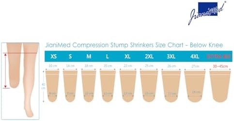 Prosthetic Stump Shrinkers – Below Knee, 40cm, Compression, Amputee Socks, 20-30, Daily use, Taiwan Excellence 5XL