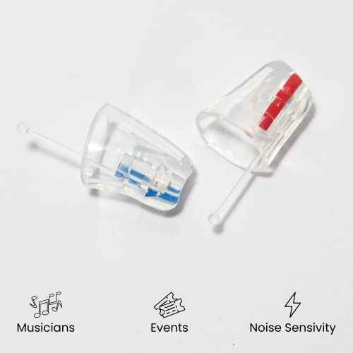 EARasers -19dB Peak Reduction Earplugs - Reusable Noise Reduction Musicians Earplugs for Concerts, Djs (Medium)