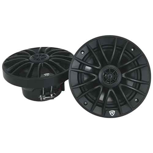 Rockville Pair RM-PREMIUM-65 Black 6.5" Marine Boat Speakers, 600W Peak/150W RMS, 4-Ohm, Crisp Audio, Waterproof Design, High-Power Handling for Boats and Outdoor Vehicles