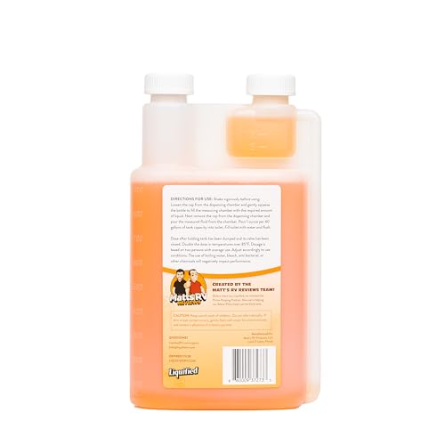 Liquified RV Toilet Treatment - Black Holding Tank Digester - Odor Eliminator - Orange Scent - Matts RV Reviews (Orange, 32oz)