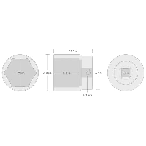 TEKTON 1/2 Inch Drive x 1-7/8 Inch 6-Point Impact Socket | SID22048