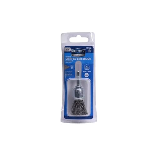 Century Drill & Tool 76203 Coarse Crimped Wire End Brush, 3/4" ? Removes Rust, Paint, Weld Spatter, Ideal for Recessed Areas, Pipes, and Spot Cleaning