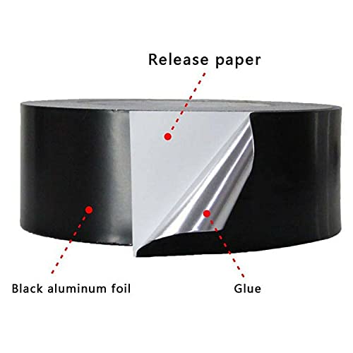 2 Inch 20M Black Aluminum foil Tape, Professional Grade Roll Adhesive Sealing Duct Tape for HVAC, Refrigerator, Freezer, Insulation, Patching Hot & Cold Air Ducts, Sealing, etc. (20M)