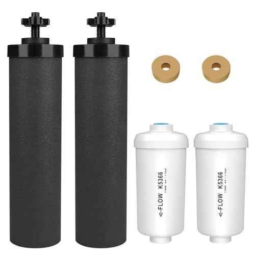 Water Filter Replacement for Berkey¢ç, 2 Black Carbon Filters and 2 Fluoride Filters Compatible with Berkey¢ç Gravity Water Filter System