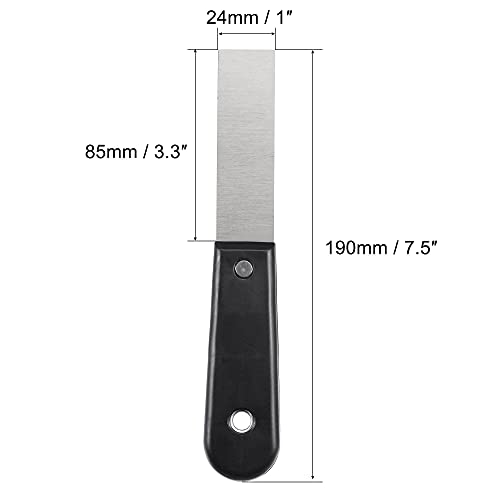 uxcell Putty Scraper 1" Spatula Drywall Repair Spreader Stainless Steel Blade Black Handle 2Pcs