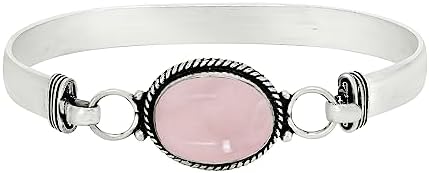 Natural Oval Gemstone Statement Cuff Bracelets for Women – Handmade Birthstone Bangle Bracelet Jewelry – Ideal Gift for Wedding, Christmas & Special Occasions