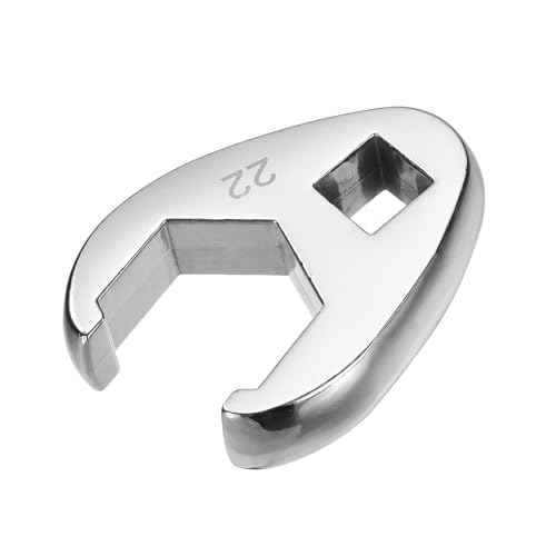 HARFINGTON Drive Crowfoot Wrench 3/8" Drive 22mm Metric Fractional Crowfoot Flare Nut Wrench 40Cr Chrome Plated Open End Crowfoot Wrench for Mechanics Automotive Repair Work