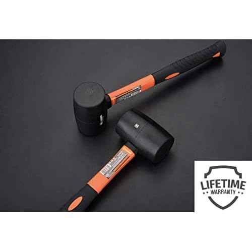Edward Tools Rubber Mallet Hammer 8 oz - Durable Eco-friendly Rubber Hammer Head for Camping, Flooring, Tent Stakes, Woodworking, Soft Blow Tasks without Damage - Ergonomic Grip - Small Mallet
