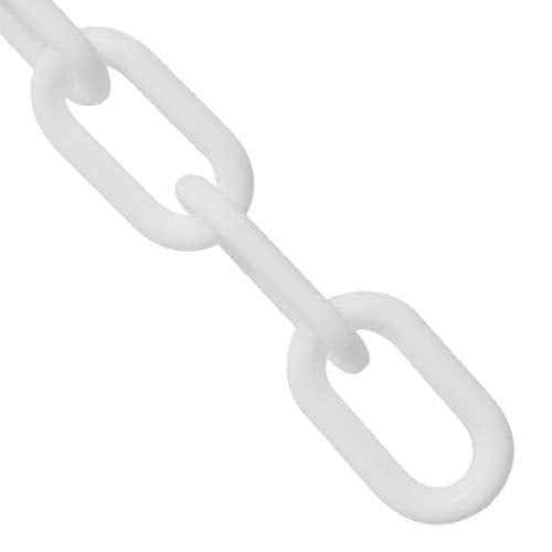 Mr. Chain Plastic Barrier Chain, White, 1.5-Inch Link Diameter, 50-Foot Length (30001-50)