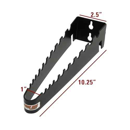 Extreme Max 5001.6715 Wall-Mount Aluminum T-Handle Wrench Holder for Enclosed Race Trailer, Shop, Garage, Storage - Holds 9 T-Handle Wrenches, Black
