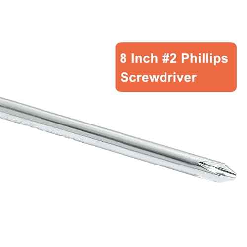 Piutouyar 8 Inch Phillips Screwdriver, Extra Long Shaft Cross Head Screwdriver #2 Magnetic Tip Screwdrivers Long Screwdriver for Repair Home Improvement, Red