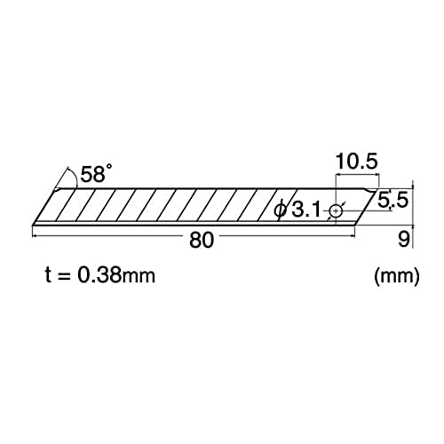 NT Cutter 9mm Stainless Steel Snap-Off Blades, 5-Blade/Pack, 1 Pack (BA5SS)
