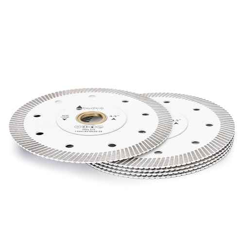 Casaverde 5pc/Lot Super Thin Tile Blade 4 1/2 inch Diamond Turbo Blade for Marble and Tiles