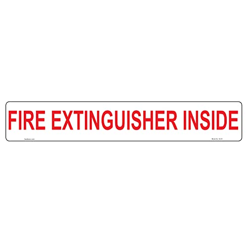 4 Pcs Fire Extinguisher Inside Signs Stickers - 22.5 cm x 4 cm - Self Adhesive Vinyl
