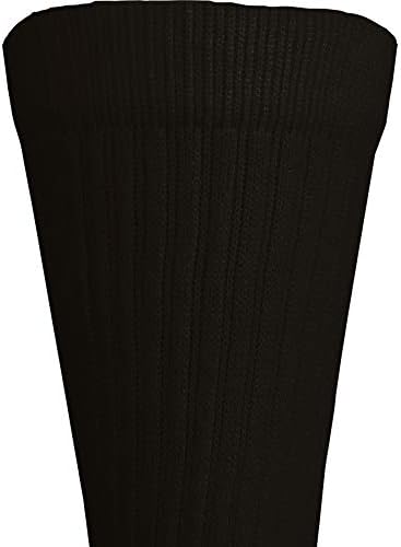 Truform Compression Socks, 15-20 mmHg, Men's Crew Length Mid-Calf Cushion Foot Socks, Black, Large