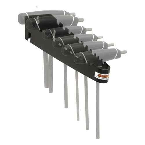 Extreme Max 5001.6715 Wall-Mount Aluminum T-Handle Wrench Holder for Enclosed Race Trailer, Shop, Garage, Storage - Holds 9 T-Handle Wrenches, Black