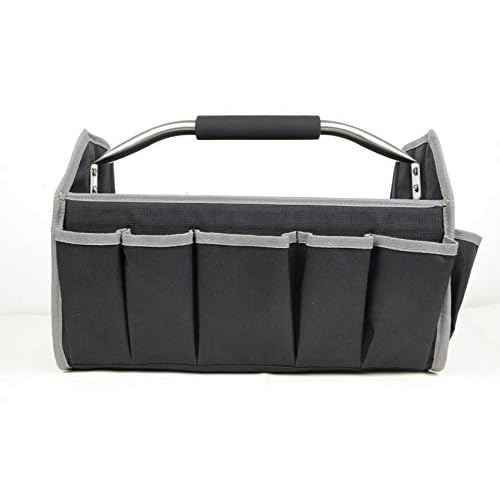 16"Open Tool Tote Collapsible bag with Shoulder Strap Portable Waterproof Tool Organizer Made Oxford Cloth with Suitable for Electrician, Carpenter