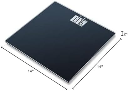 Beurer GS435B Glass Bluetooth Scale for Body Weight with BMI Composition Measurement, Smart Digital Bathroom Scales Connects with Health App Analyzer, Weigh in Kg and Lbs, Black