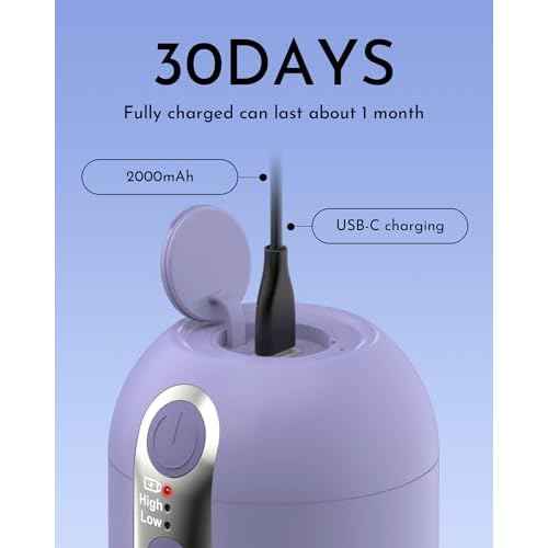 Portable Bidet for Travel, Rechargeable Electric Travel Sprayer with Adaptor, Waterproof High Pressure Handheld Bidet for Women Men Cleaning (Purple)