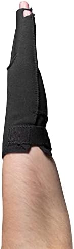 OTC Resting Splint Glove, 5 Finger Semi-Rigid Splints, Open Tips, Black, Right Hand, Medium