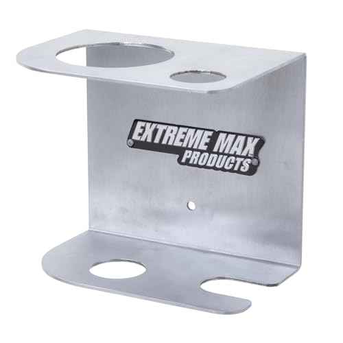 Extreme Max 5001.6311 Wall-Mounted Aluminum Drum Pump Holder for Enclosed Race Trailer, Shop, Garage, Storage - Silver