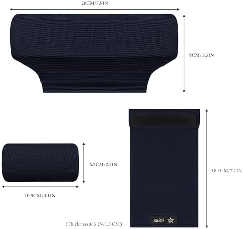 SPRING SEAON Crutches Padding Ice Silk Waffle Pattern Universal Crutch Pads for Armpits and Hand Grips Pads for Crutches Underarm Crutch Cushions Crutch Covers Pillows Crutch Accessories (Navy Blue)